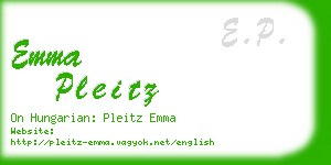 emma pleitz business card
